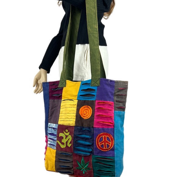 Colorful patchwork hippie tote bag - Picture 16 of 16